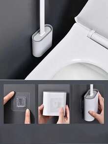 Modern Minimalist Silicone Black Toilet Brush With Holder - Pack Of 2 Toilet Bowl Brush Set - Self-Cleaning & Splash-Free, Easy-Rinse Design With Wall Mounted Holder Bathroom Accessory.