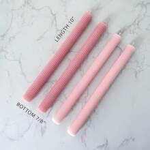 10inch Candle Sticks, Ribbed Taper Candles, 2 Pink Shades, 4-Pack, Unscented{Inchsize_nameinch:InchRibbedinch,Inchcolor_nameinch:InchPinkShadesinch} - 粉紅色調 - 查看 3