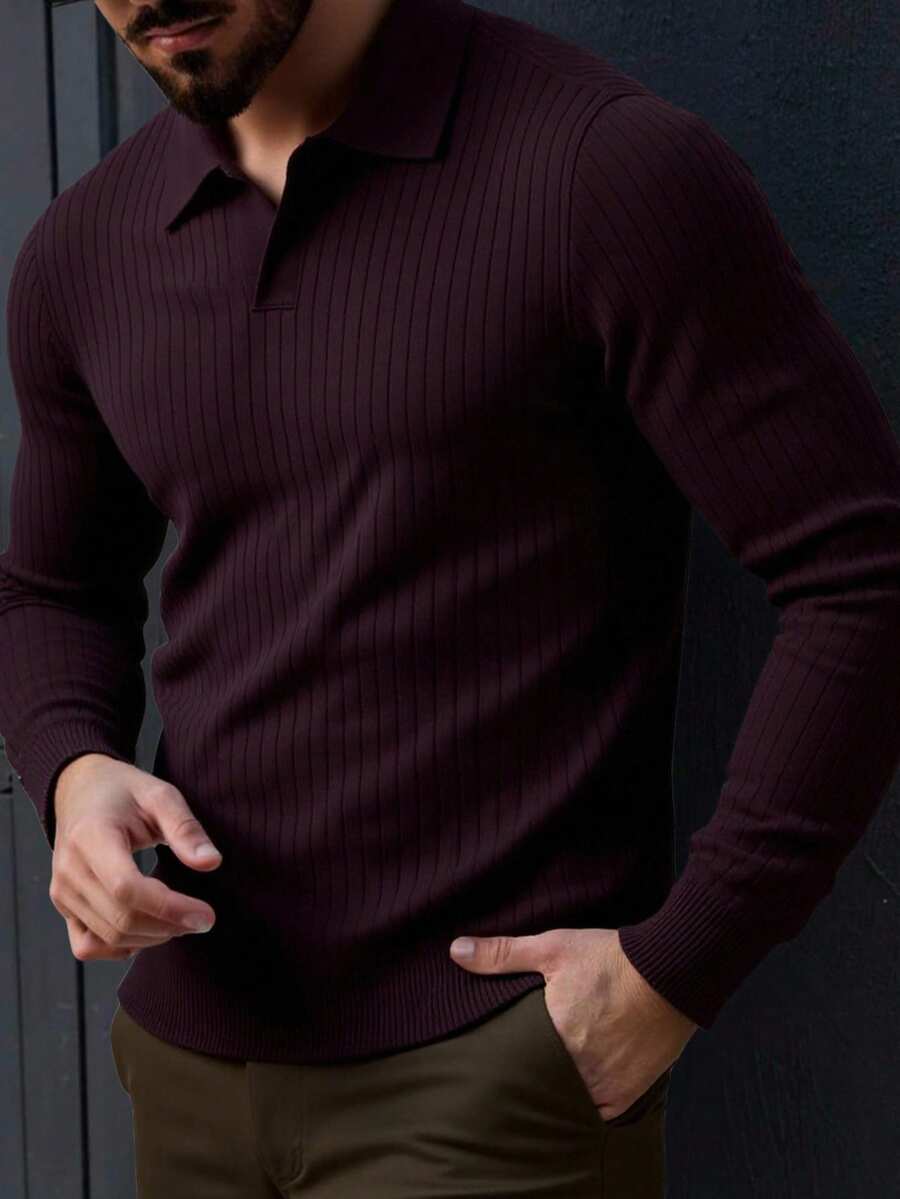Men Sweaters - Dark Burgundy - View 1
