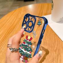 Exquisita Funda de Teléfono de Navidad Adecuada para 17, 16e, 16, 15, 14, 13, 12, 11,, Pro, X, XR, XSMAX, 8, Plus - Funda Trasera de Goma Suave Transparente a Prueba de Golpes, Accesorios de Teléfono de Vacaciones, Funda de Teléfono Transparente, Diseño de Navidad, Tema de Decoración Festiva, Textura Suave Transparente, Material a Prueba de Golpes, Compradores de Navidad, Usuarios de, Temporada de Vacaciones - Colores mixtos - Ver 5