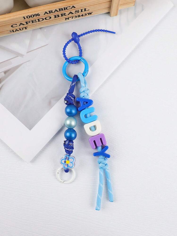 1 móc khóa hạt chữ Acrylic Macaron nhiều màu tùy chỉnh, hạt gỗ mờ phủ UV lấp lánh & phụ kiện hạt hoa Acrylic, dây đeo silicon nhiều màu, móc khóa tùy chỉnh, tên tùy chỉnh, quà tặng sinh nhật cho phụ nữ tùy chỉnh, mặt dây chuyền túi tùy chỉnh - móc khóa - Xem 23