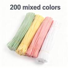 散装毛根清洁条，200/400 根，工艺品制作材料，毛根清洁条，创意 DIY 房间装饰，圣诞装饰，毛根清洁条，散装彩色毛根清洁条，DIY 工艺品材料。 - 彩色 - 查看 14