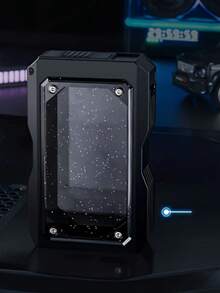 1pc 20-Slot Black Cigarette Case With Sliding Cover - Durable Medium Plastic Design, Versatile - Perfect Birthday Or Business Gift For Men, Men's Present | Modern Cigarette Holder | Visible Content Design