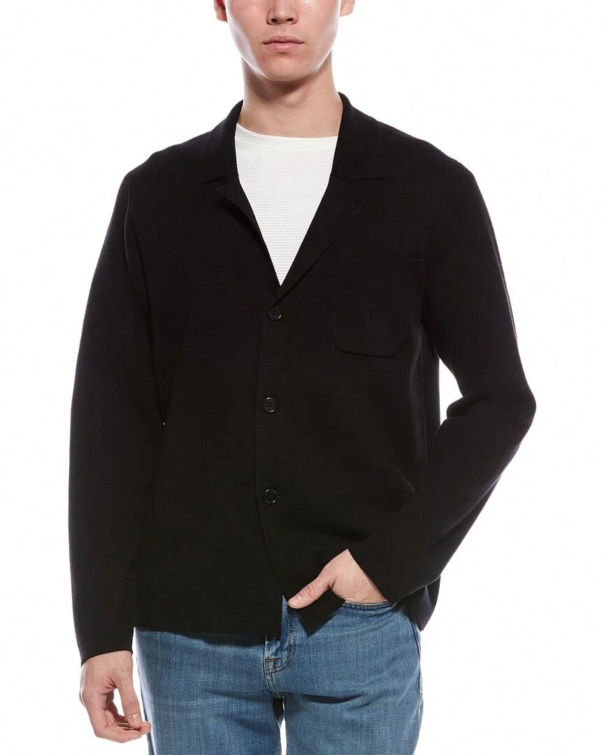 Bruno Magli Merino Wool Cardigan - Black - View 1