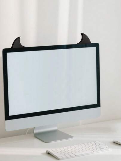 2pcs Cute Devil Horn Display Decor - Adorable Desktop Hanging Ornament, Cute Screen Ears, Create A Stylish Desktop Environment, Pink Gaming Decor, Soft-Toned Desktop Accessory, Ideal For Gamers And Streamers, Perfect Accent For Gaming Room, Workspace, Home Office DIY Space