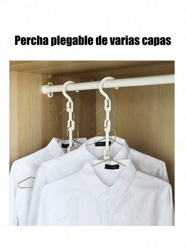Perchas mágicas multifuncionales almacenamiento de artefactos plegables de varias capas ahorro de espacio perchas de plástico de varias capas almacenamiento y contracción