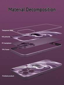 1 ốp lưng điện thoại tùy chỉnh với thiết kế Apple màu tím bóng bẩy, chất liệu kính cường lực, tương thích với iPhone 17 Pro Max/17 Air/16/15/13/12/11/XS Max/6 7 8 Plus, S25 Ultra/S24 FE/S23 Plus/S22 Pro/S20/S21 FE, tùy chỉnh cao cấp dành cho doanh nhân, in ấn độ nét cao thời trang, quà tặng ngày lễ, quà sinh nhật, quà cho cặp đôi, thú cưng, bạn bè, bạn học, bạn gái, anh em, gia đình, ốp lưng điện thoại dễ thương. - Màu tím - Xem 3