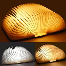 1PC LED 5 Colors Paper Creative Book Night Light USB Rechargeable Magnetic Folding Decorative Desk Lamp For Home Office Library Party Festival Gifts ﻿ - 書本燈杏色 - 查看 5