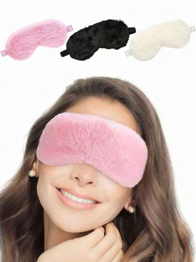 1pc Plush, Warm, Comfortable, And Light-Blocking Sleep Mask. Soft Plush Eye Mask - Eye Patch - Nap Health Eye Mask - Silk Plush Sleep Eye Mask - Comfortable Eye Mask - Colorful Satin Nighttime Light-Blocking Eye Mask - A Small Gift Or Surprise For A Friend.