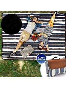 1 pieza de manta de picnic portátil, impermeable y a prueba de humedad, hecha de tela Oxford reforzada, plegable, adecuada para reuniones familiares, playas, campamentos, césped, parques y otros lugares - Multicolor - Ver 4