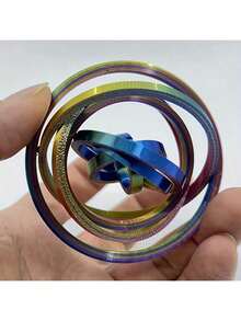 1pc, Random Rings, Random Color, 3D Printed Decompression Disc, Spiral Polyinner Desk ToTrendy …Decor, Halloween/Christmas/New Year Small Gift - Multicolor - View 2