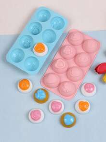 1pc 8-Piece Silicone Mold Set With Different Shapes, Including Heart, Rose, And Bow Shapes, Suitable For Homemade Chocolate, Candy, And Cake Molds