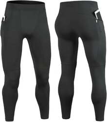 Pantalones de Compresión para Hombre, Licra Deportiva Larga Interior, Mallas Ajustadas para Hombre, Elásticas para Hacer Ejercicio, Atléticas, Frescas, Secas para Hacer Ejercicio, Gimnasio - Gris Oscuro - Ver 2