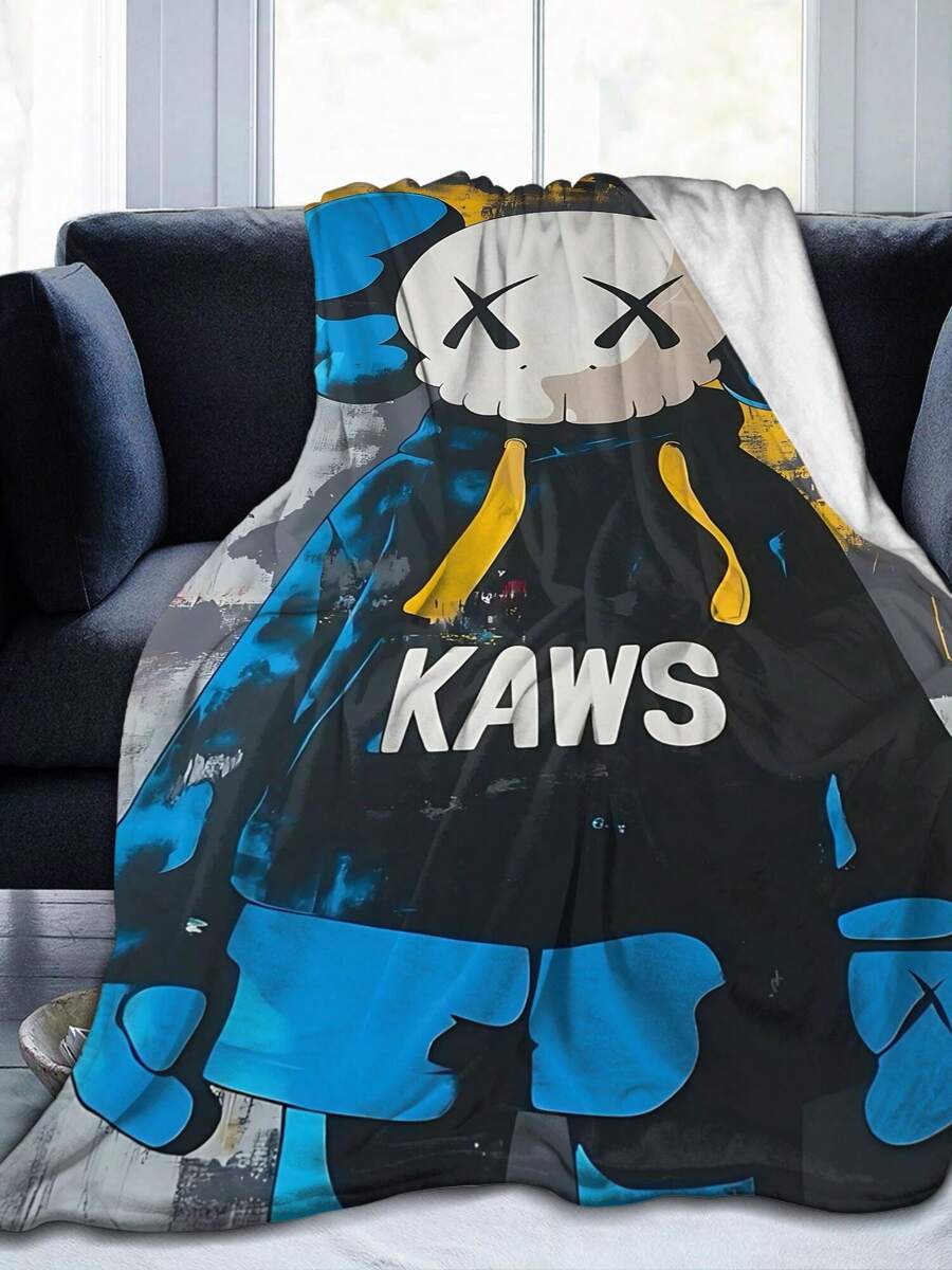 Kawss Kawaii Kaw Blanket Anime Snuggle Blanket - Ultra Soft Flannel Throw, The Perfect Gift For Fans For Christmas & Birthday, For Home Use, Camping And Travel Adventures - 黑色 - 查看 1