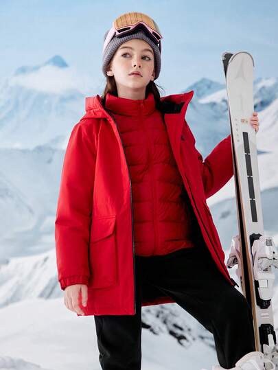 Balabala Tween Girl Down Jacket Set 2025, Boys Girls Winter Warm Two Pieces Outfit – Thick Protective Coat