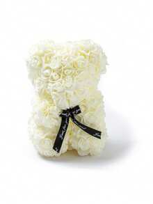 永生玫瑰熊，手工玫瑰泰迪熊，适合送给女友、妻子和女儿，10英寸玫瑰熊礼物，适合情人节、母亲节、婚礼、生日和周年纪念日，完美的浪漫礼物 - 彩色 - 查看 15