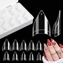 500PCS Short Stiletto Nail Tips For Acrylic Nails Professional, Extra Short Clear False Nails French Tips Artificial Nail Extension For Manicure Nail Salon Supplies DIY Home,10 Sizes{Inchcolorinch:InchClearinch} - Clear - 查看 2