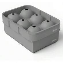 Combo Bandejas de silicona para cubitos de hielo - Bola de hielo esfrica y moldes cuadrados grandes para cubitos de hielo - Negro - gris - Ver 9