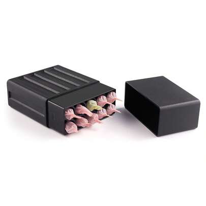 10孔特大号防异味锥形卷烟纸盒，容量10张，适用于普通尺寸香烟，小巧便携吸烟配件，适用于1-1/4尺寸卷烟纸