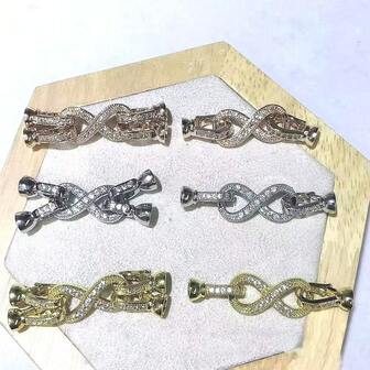 1 Pc Brass Jewelry Accessories -Lnset Zirconia Hook Connector Necklace And Bracelet Making,DIY Accessories