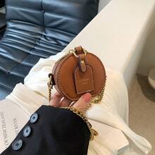 Lucky-Bag Western Leather Round Bag For Women Retro Leather Top Handle Casual Bag Cowhide Handheld Round Bag - Brown - View 5