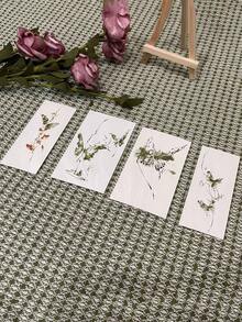 4张复古绿色蝴蝶临时纹身贴纸，彩色蝴蝶纹身贴，防水持久