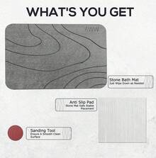 Stone Bath Mat, Diatomaceous Earth Bath Mat, Quick Drying Bath Stone Mats For Bathroom Kitchen, Easy To Clean 23.62x15.47, Grey Shower