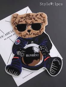 1 件/套卡通棕熊刺绣补丁，独特设计，适合 DIY 服装和配饰、牛仔裤、连衣裙、可爱刺绣贴花 - 彩色 - 查看 21