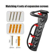 1 chiếc giá treo xe đạp gắn tường, giá để xe đạp, giá trưng bày xe đạp gắn tường, phụ kiện xe đạp - màu đen - Xem 2
