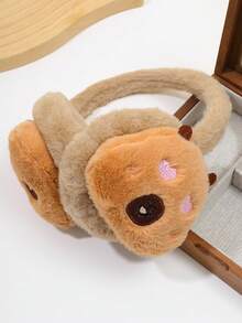 Women's Fluffy Capybara Ear Warmer, Capybara Floral Design Ear Warmer, Fashionable & Warm Ear Warmer For Women In Autumn/Winter Ear Muffs - Capybara - View 11