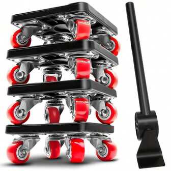 1 Set Heavy Duty Metal Furniture Lifter And Mover - 880 Lbs Capacity, Easy Glide Cart With 360° Swivel Wheels, For Sofa, Appliances Etc - No Electricity Needed - Great For Homeowners And Movers, Furniture Sliders