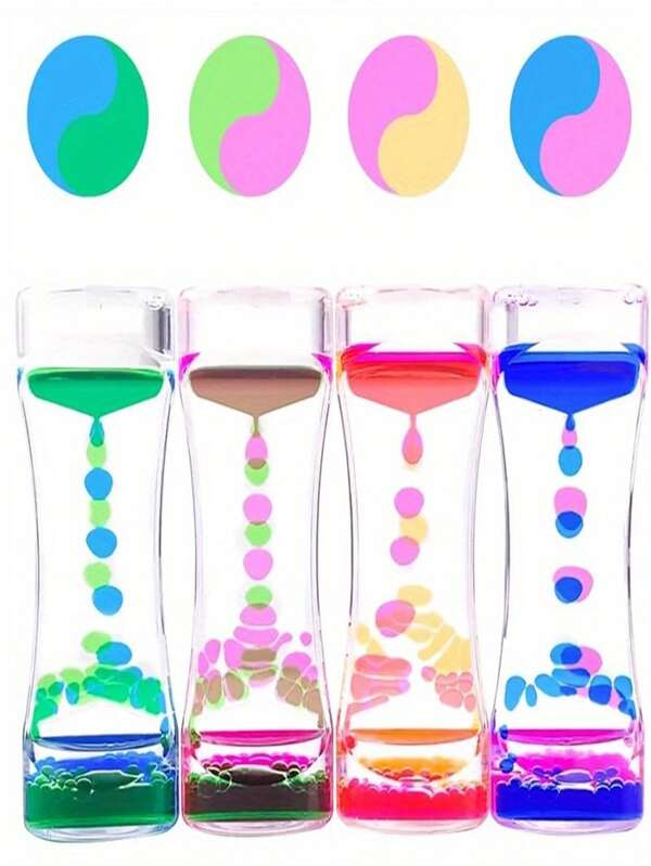 1-Pack Acrylic Liquid Timer - Dual Color Oil Drop Timer - Suitable For Desk, Bookshelf, And Bedside Table Decorative Timer Timer - Battery-Free - Unique Mother's Day And Valentine's Day Gift