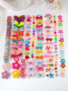 Bộ quà tặng phụ kiện tóc nhiều màu sắc 675 món cho bé gái, bao gồm kẹp tóc hình bướm, kẹp tóc hình trái cây cầu vồng, kẹp tóc hình hoa có họa tiết, dây buộc tóc co giãn, băng đô nơ dễ thương, kẹp tóc hình ngôi sao và kẹp tóc hình móng vuốt nhỏ, món quà tuyệt vời cho con gái hoặc bạn bè - Nhiều màu - Xem 2