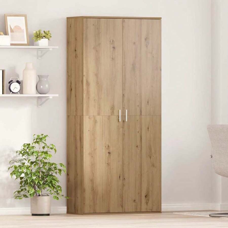 vidaXL Highboard Eiche Handwerklich 80 X 35 X 180 Cm Holzwerkstoff - Giallo - Visualizzare 1