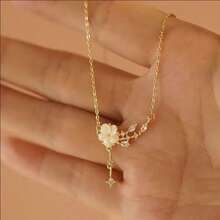 1 Piece Elegant Cherry Blossom Pendant Necklace For Women - Perfect For Any Occasion, Adds Style And Elegance To Your Look! - Bạc - Xem 4