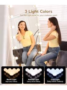 LED Makeup Mirror Light, 3 Lighting Adjustment Modes, High Brightness LED Light, USB Powered, Suitable For Makeup Mirror Or Vanity Table Auxiliary Lighting LED Decorative Light (Mirror Not Included) - Multicolor - View 4