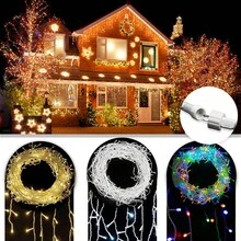 EX DECOR Pisca Pisca Cascata De Natal 400 Leds 10 Metros 8 Funções 220v Prova D'Água - Multicolorido - Visão 8