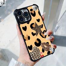 Funda de Teléfono con Diseño de Estampado de Leopardo y Elemento Decorativo para  16, 16e, 16 Plus, 16 Pro, 16 Pro Max,  15, 15 Plus, 15 Pro, 15 Pro Max, 14, 14 Plus, 14 Pro, 14 Pro Max, 13, 13 Pro, 13 Pro Max, 12, 12 Pro, 12 Pro Max, 11, 11, 11 Pro Max, 7, 8, X, XS, Antimanchas, a la Moda, a Prueba de Golpes en las Cuatro Esquinas - Colores mixtos - Ver 1