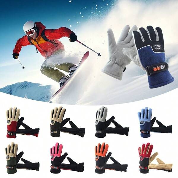 Autumn Winter Men Warm Gloves Touchable Screen Full Finger Driving Mittens Windproof Coldproof Polar Fleece Gloves For Outdoor Cycling Skiing