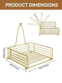 Scandinavian Metal Napkin Holder, Iron Tissue Dispenser Stand For Kitchen, Dining Table, Cafe & Restaurant Use - Gold - View 10