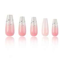 Bling Press On Nails Long Gradient Fake Nails Tips Full Cover False Coffin Nails For Women And FFgirls 24PCS{Inchcolor_nameinch:InchNails-08inch} - 指甲-08 - 查看 5