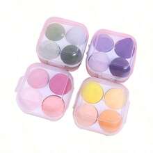 Four-Color Teardrop Makeup Sponge Set, Beauty Combination, Multiple Colors, Professional-Grade Skin-Friendly Powder Puff, Detailed Makeup Application Of Corners Of Eyes And Nose, Soft Sponge That Does Not Absorb Powder, Dual-Use Wet And Dry Beauty Tools, Makeup Artist Recommended, Essential Travel Makeup, Comes With A Cleaning Storage Box,Cheap,Valentine's Day,Cheap Items,Travel,Travel Essential,Room Decor,Valentine's,Cheap Stuff,Room,1 Dollar Items,Vacation Essentials,Gifts Women,Bedroom,Valentine,99 Cent - 彩色 - 查看 6