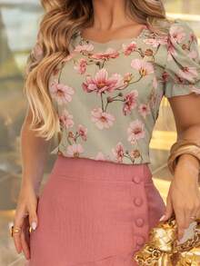 Women's Midi Skirt Fashion Evangelical Executive Casual Lined With Ruffles And Buttons - Màu hồng gỉ - Xem 5