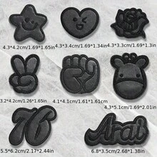 2/4pcs Feather Down Jacket Patches, Self-Adhesive, Seamless, High-End Clothing Repair, Leather Garments, Holes, Black Embroidered Fabric Patches, Jacket Patches, Sewing Patches, Clothing Patches, Garment Care Solution, Clothing Hole Repair, Embroidered Badges, Clothing Repair Stickers, Minimalist Repair Look, Understated Repair Style, Durable Fabric Structure, Enhanced Patch Durability - Multicolor - View 12