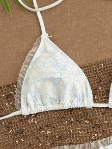 Bộ bikini nữ kiểu dáng thường ngày, kiểu Pháp, cổ yếm, lưng hở, cúp ngực tam giác, được làm từ vải thoáng khí, co giãn cao, thích hợp cho lễ Phục sinh, tiệc tùng, lễ hội âm nhạc, ngày Valentine; trang phục tốt nghiệp cho nữ; đồ bơi đi biển thanh lịch cho nữ; bộ bikini đi biển cho nữ; đồ bơi nữ; trang phục bikini đi biển cho nữ, đồ bơi nữ, trang phục nghỉ hè. - Nhiều màu - Xem 5