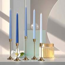 10 Inch Gradient Taper Candles,Set Of 4 Tapered Candle, Tall Candlesticks,Conical Stick Candles,Less,For Home Dinner, Party, Wedding, Halloween, Christmas (Blue Series, 10inch){Inchcolor_nameinch:InchBlueseriesinch,Inchsize_nameinch:Inch10inchinch} - 藍調系列 - 查看 5