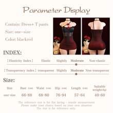 Women's New Y Tulle Translucent  Dress, Red Rose Temptation Hip Dress, Women's Y  High-End Suit, Passion Temptation Short Skirt Suit - Đen và đỏ - Xem 2