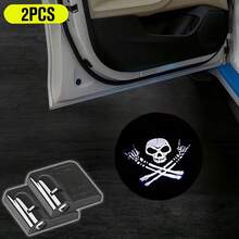 Multi-Pack Car Battery Powered LED Welcome Lights - Universal Car Door Decorative Atmosphere Lights - Suitable As Halloween, Valentine's Day, Thanksgiving, Christmas Gifts - Easy To Install, Personalized And Practical. - Bright Black - View 30