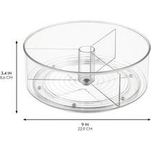 Versatile Divided 9-Inch Clear Lazy Susan Organizer - For Bathroom, Kitchen, Pantry Storage & Everyday Organization - 標準 - 查看 2