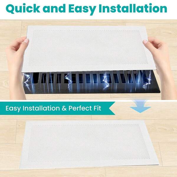 White Floor Magnetic Vent Baffle Covers 4" X 10", Perfect For Wall/Ceiling/Floor Vent Filters (4-Pack)